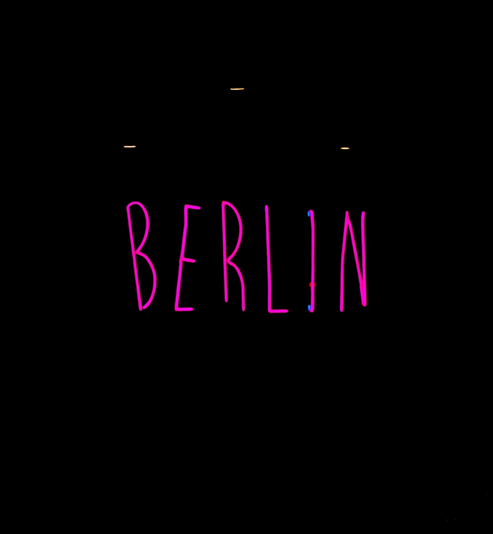 Berlin glowing as a neon sign