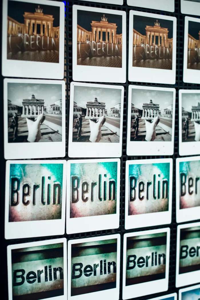 A display of Berlin Polaroid photographs