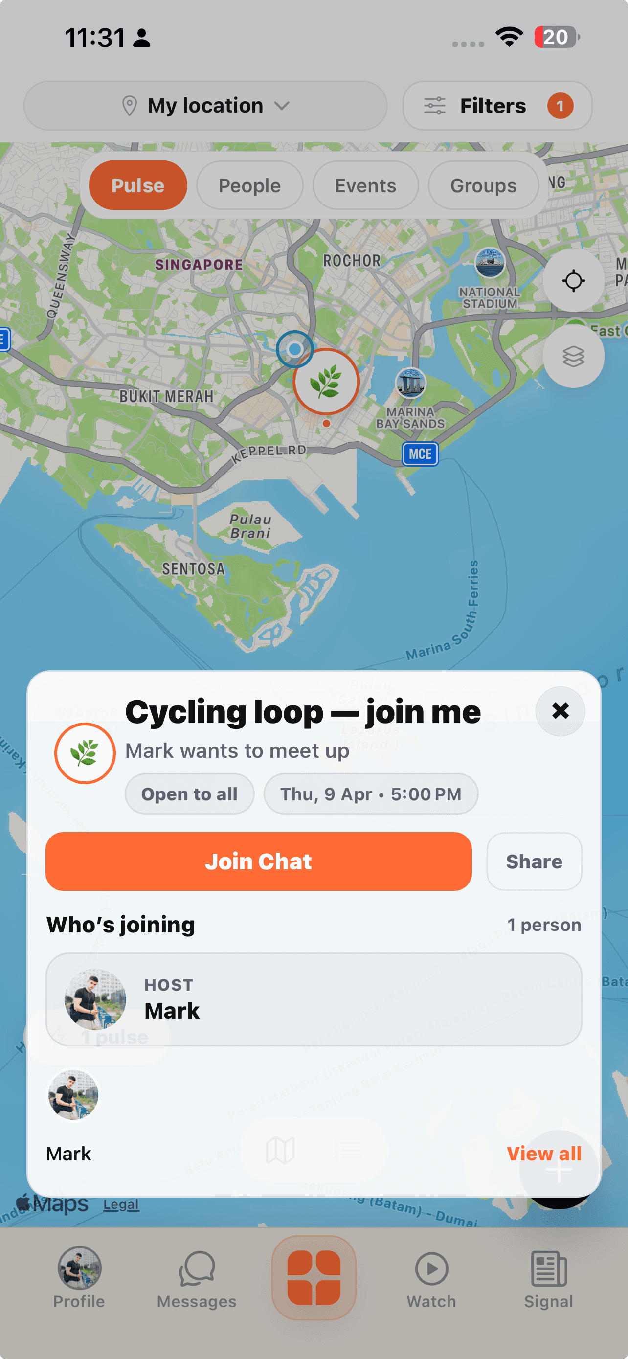 Meshup Pulse on the nearby Radar